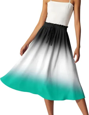 A Line Skirts for Women High Waist Flowy Maxi Skirt Long Bohemian Summer Style