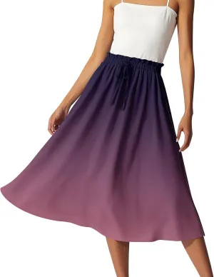 A Line Skirts for Women High Waist Flowy Maxi Skirt Long Bohemian Summer Style