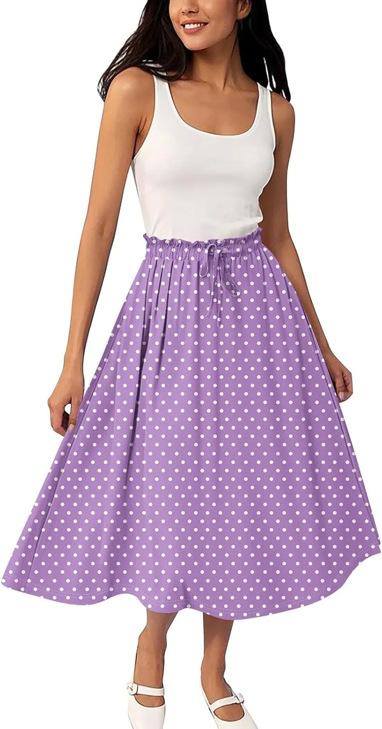 A Line Skirts for Women High Waist Flowy Maxi Skirt Long Bohemian Summer Style