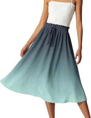 A Line Skirts for Women High Waist Flowy Maxi Skirt Long Bohemian Summer Style