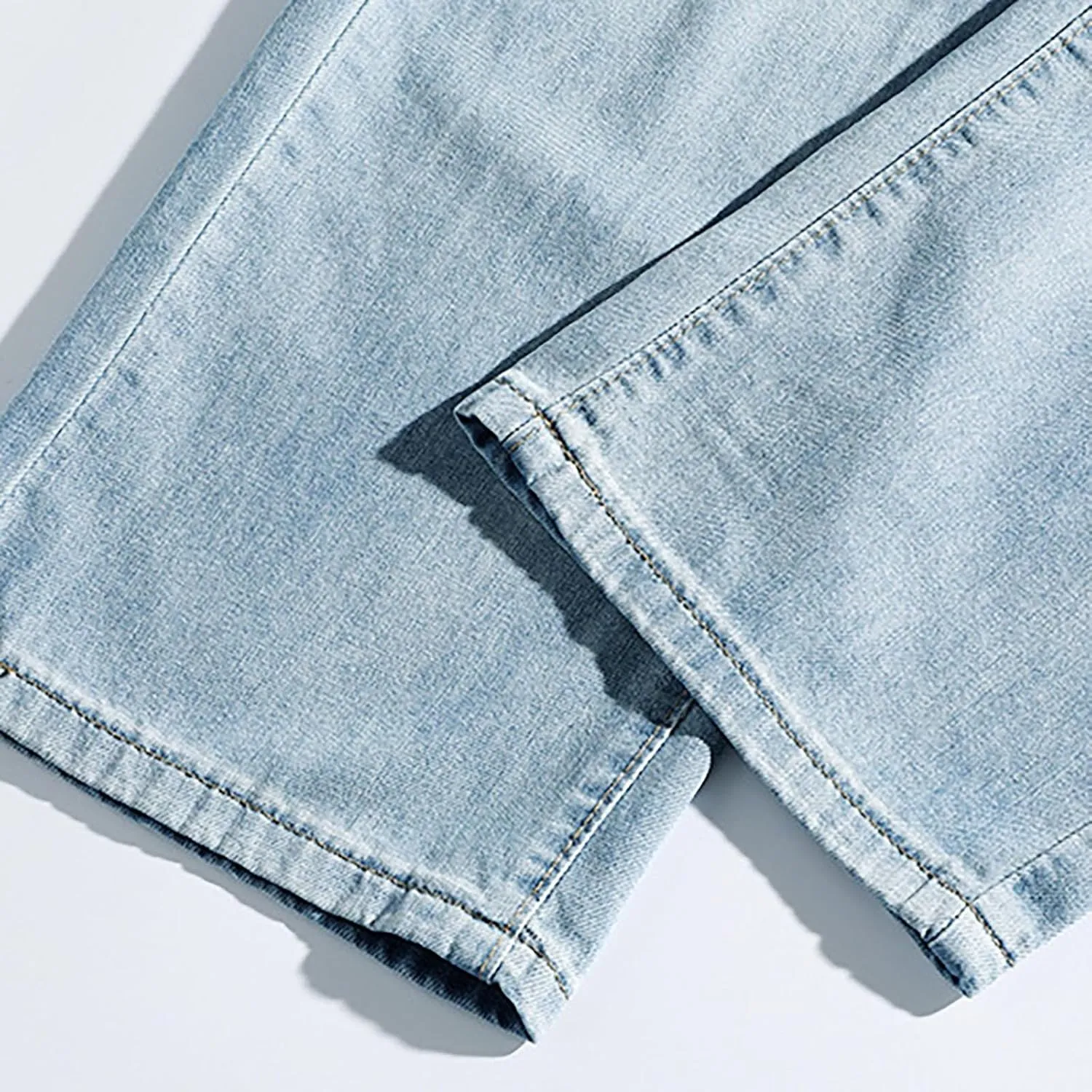 Baggy Jeans Men Straight Leg Drawstring Denim Pants Summer Wide Legs Hip Hop Jeans Trousers Casual Streetwear