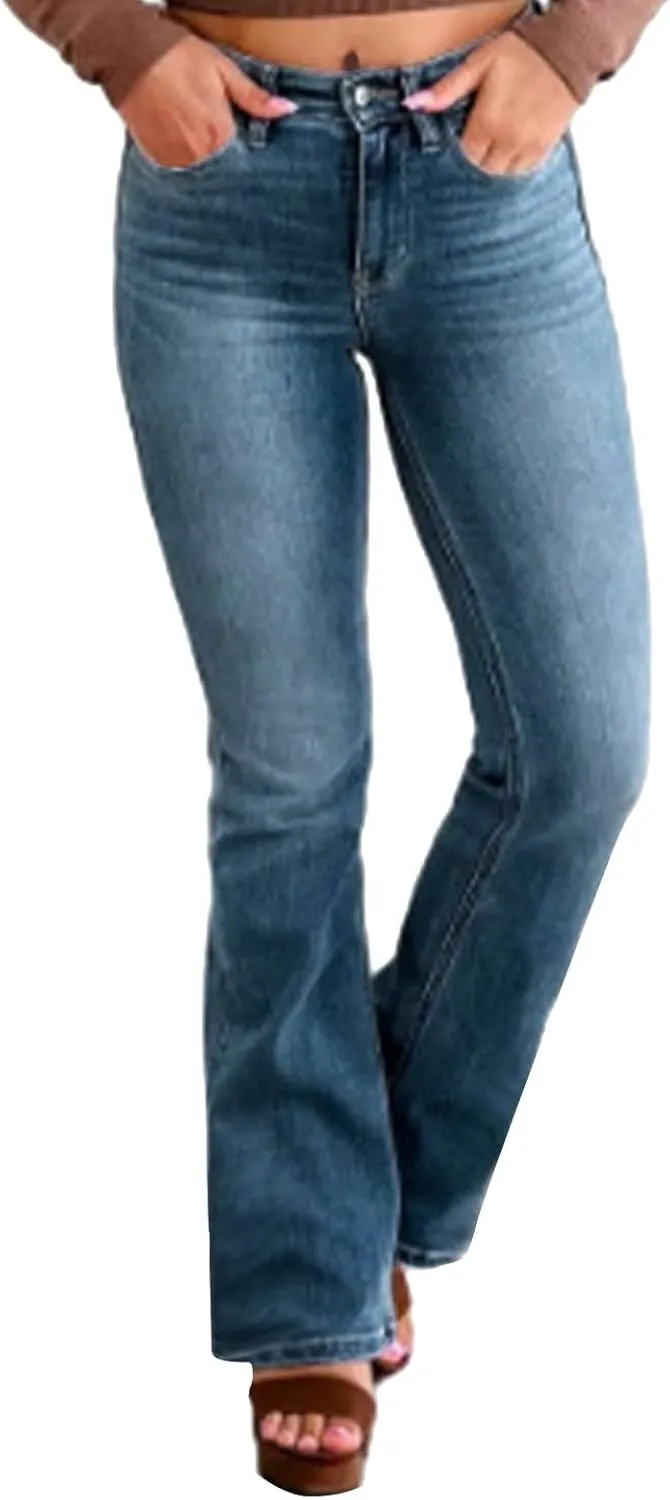 Baggy Sweatpant Jeans for Women Casual High Waisted Slim Fit Denim Pants Tummy Control Bootcut Boyfriends Jeans