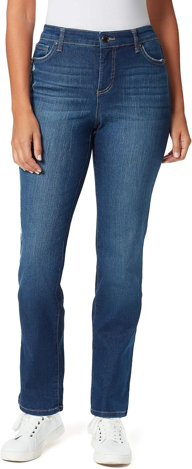 Bandolino womens Mandie Signature Fit High Rise Straight Jeans, Barcelona, 18 Short US