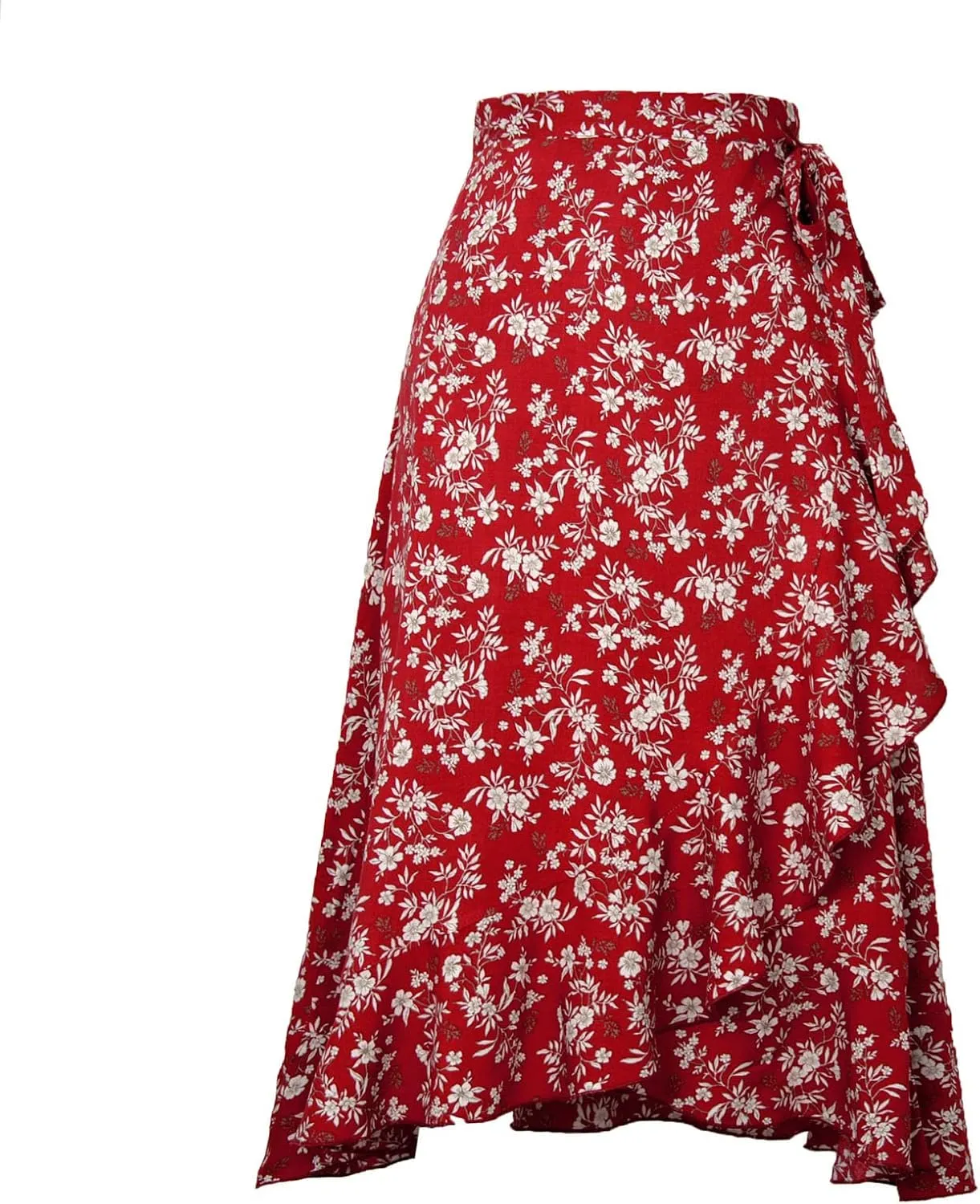Boho Skirts for Women Trendy Warp Skirt Floral Maxi Skirt Knee Length Beach Skirt Summer Cover Up Skirt Flowy Skirts