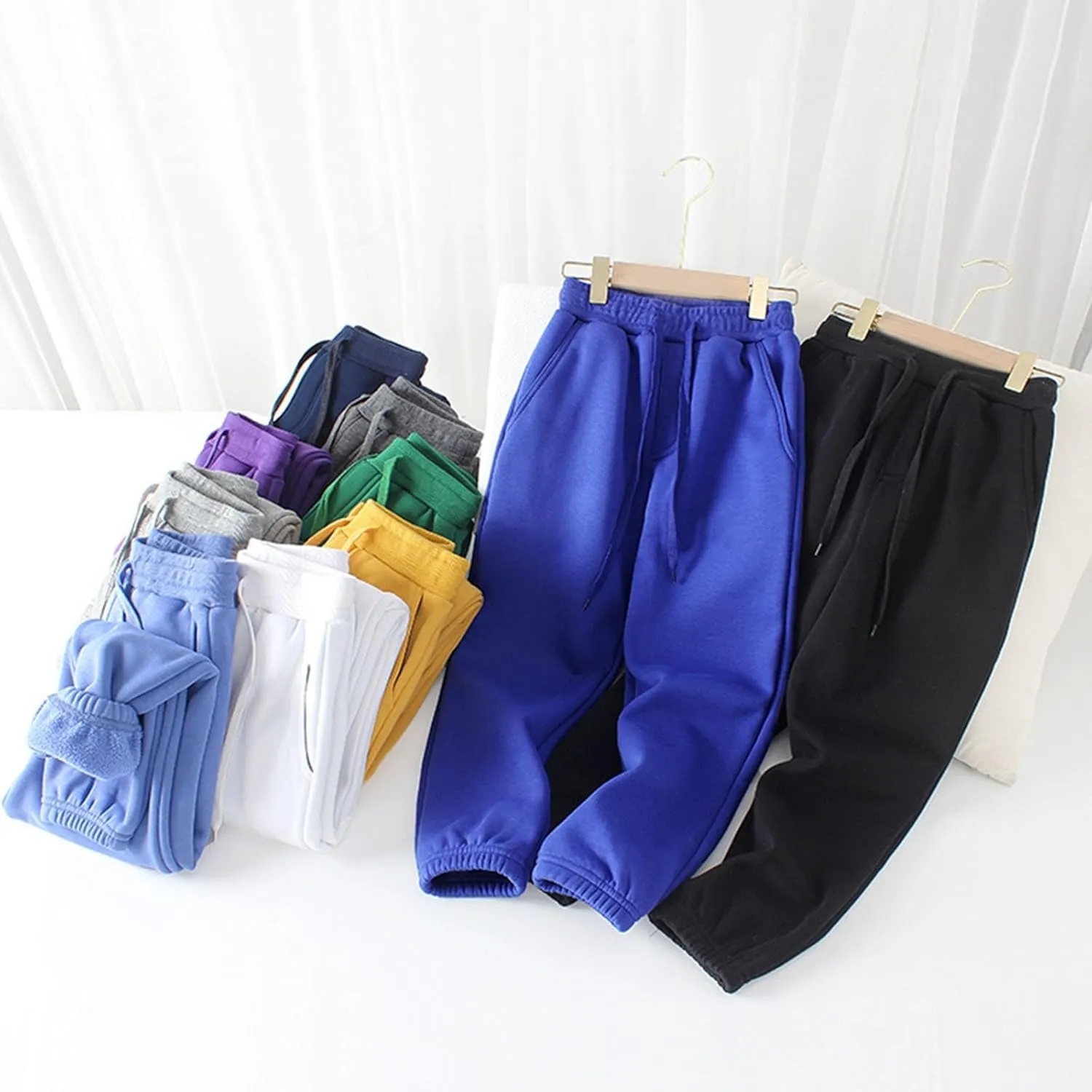 Boys Jogger Pants, Kids Sweatpants Solid Stretch Pull on Jogger Pants Athletic Workout Casual Sports Long Pants