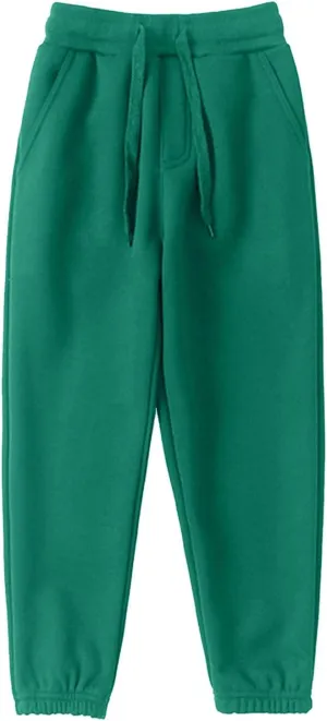 Boys Jogger Pants, Kids Sweatpants Solid Stretch Pull on Jogger Pants Athletic Workout Casual Sports Long Pants
