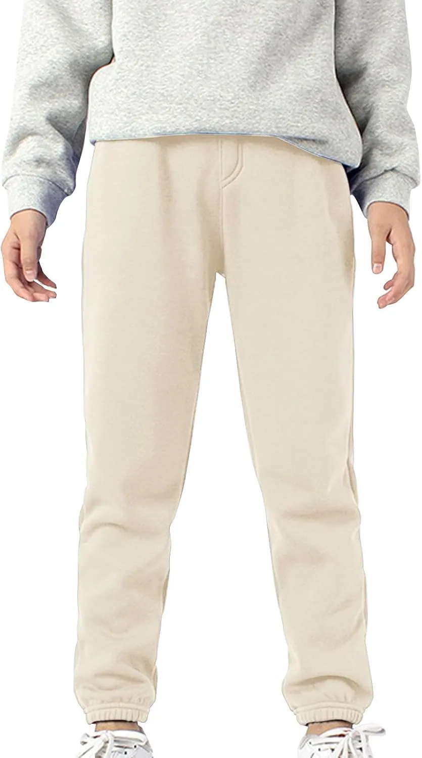 Boys Jogger Pants, Kids Sweatpants Solid Stretch Pull on Jogger Pants Athletic Workout Casual Sports Long Pants