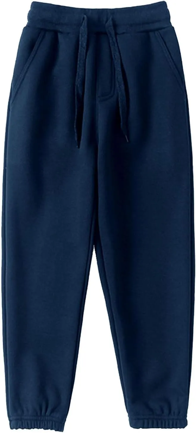 Boys Jogger Pants, Kids Sweatpants Solid Stretch Pull on Jogger Pants Athletic Workout Casual Sports Long Pants