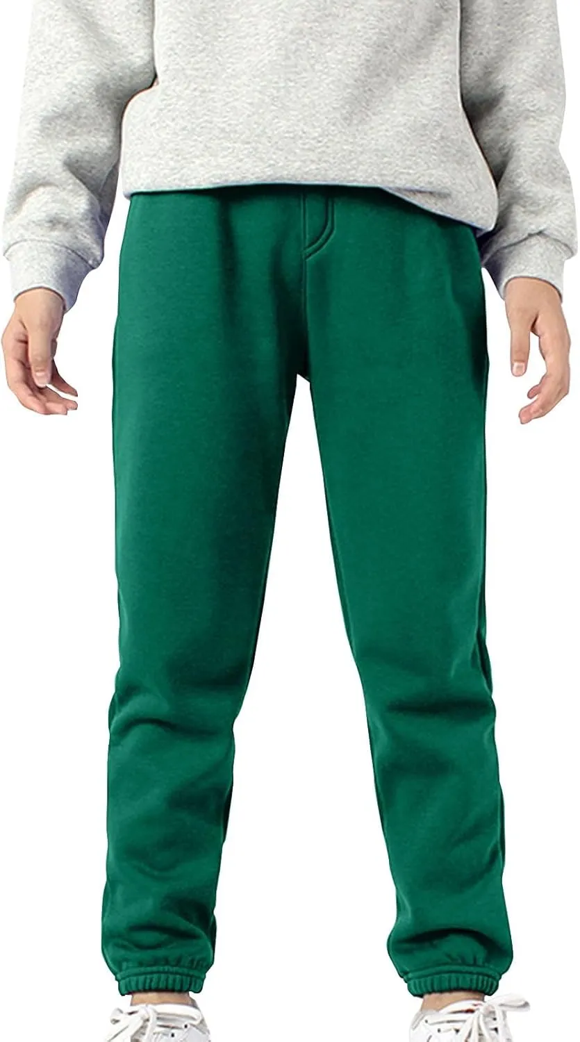 Boys Jogger Pants, Kids Sweatpants Solid Stretch Pull on Jogger Pants Athletic Workout Casual Sports Long Pants