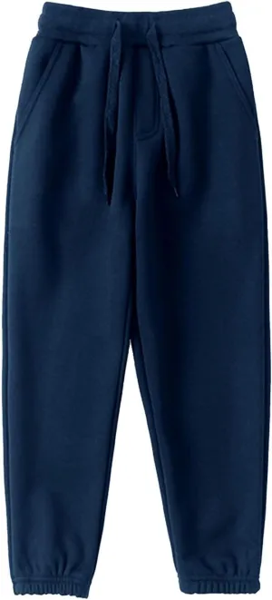Boys Jogger Pants, Kids Sweatpants Solid Stretch Pull on Jogger Pants Athletic Workout Casual Sports Long Pants