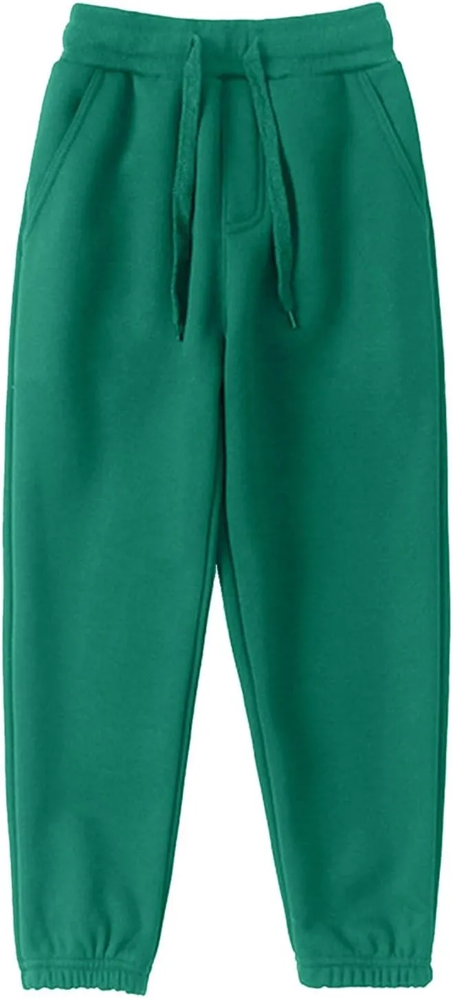 Boys Jogger Pants, Kids Sweatpants Solid Stretch Pull on Jogger Pants Athletic Workout Casual Sports Long Pants