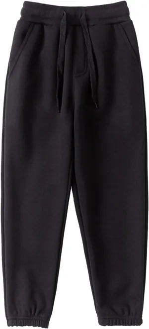 Boys Jogger Pants, Kids Sweatpants Solid Stretch Pull on Jogger Pants Athletic Workout Casual Sports Long Pants