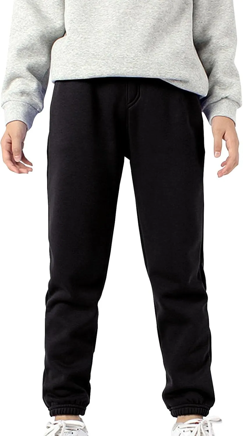 Boys Jogger Pants, Kids Sweatpants Solid Stretch Pull on Jogger Pants Athletic Workout Casual Sports Long Pants