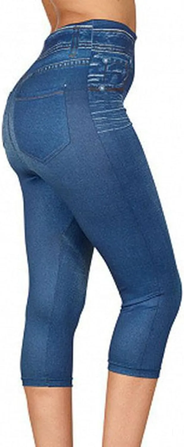 Butt Lifting Denim Capris for Women Vintage Summer High Waist Skinny Stretch Distressed Slim Fit Jeans Capri Pant