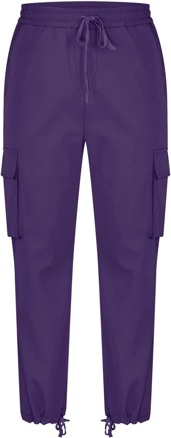 Cargo Pants for Men Baggy Fleece Heavyweight Cargo Pants Workout Athletic Waist Drawstring Cargo Pants with Multi Pockets