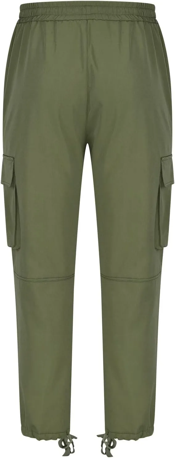 Cargo Pants for Men Baggy Fleece Heavyweight Cargo Pants Workout Athletic Waist Drawstring Cargo Pants with Multi Pockets