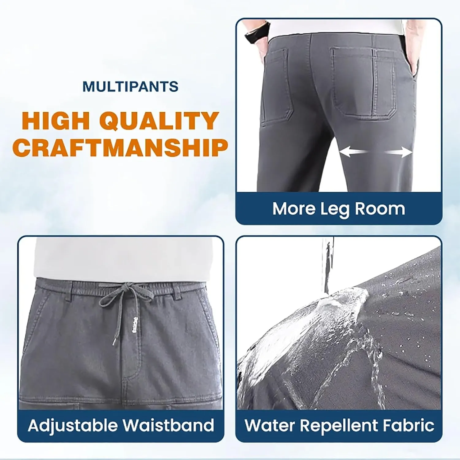 Cargo Pants, Mens Cargo Pants Multipants - High Stretch Multi-Pocket Durable Cargo Pants for Men