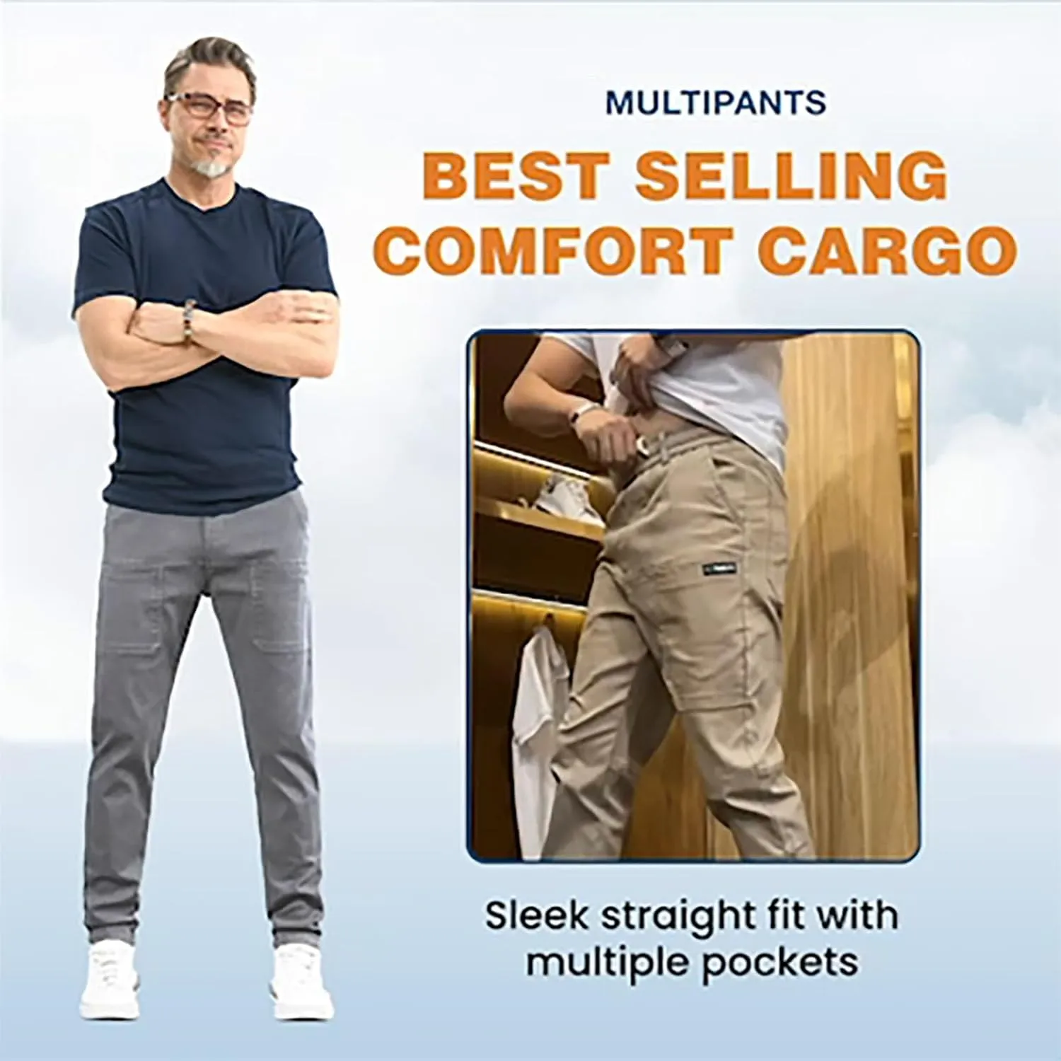 Cargo Pants, Mens Cargo Pants Multipants - High Stretch Multi-Pocket Durable Cargo Pants for Men