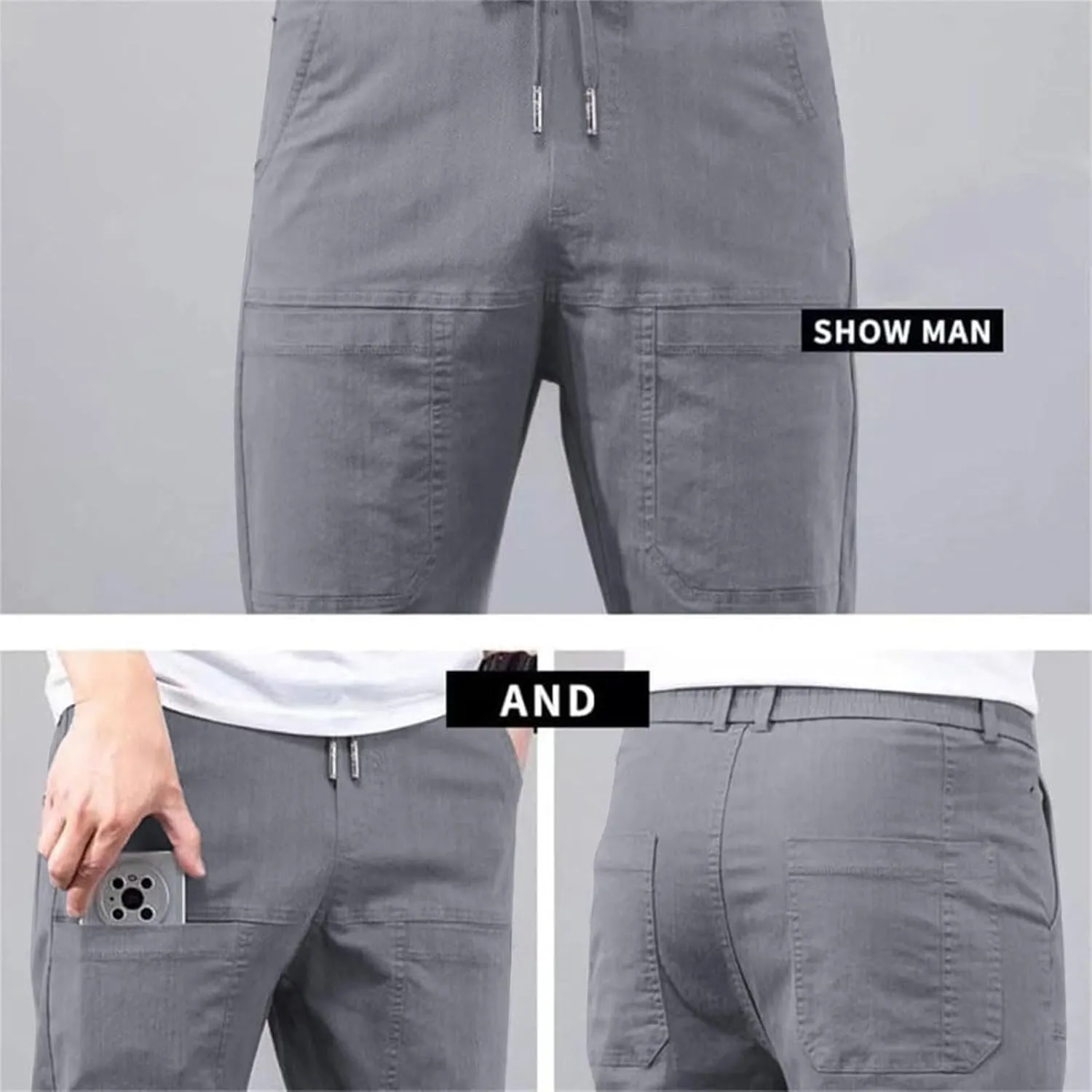 Cathalem Cargo Pants for Men High Stretch Multi-Pocket Durable Cargo Pants Mens Breathable Comfy Hiking Cargo Pants
