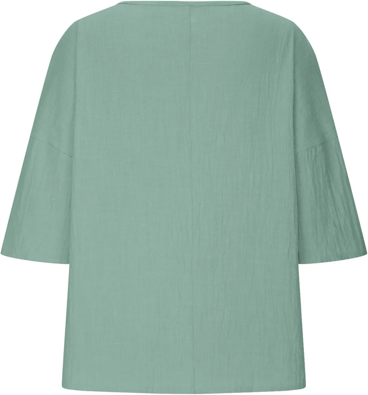 Ceboyel Women's Cotton Linen Tunic Shirts Dandelion Print Summer Tops 3/4 Sleeve Blouse Tshirts Bohemian Style Clothes 2023