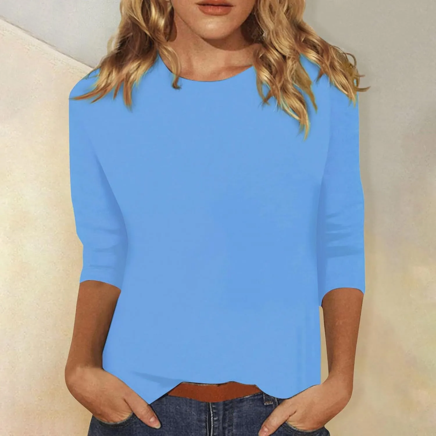 Classic Flowly Spring Top for Women Business Short Sleeve Cool Graphic T Shirt Women Wrinkle Free Round Neck
