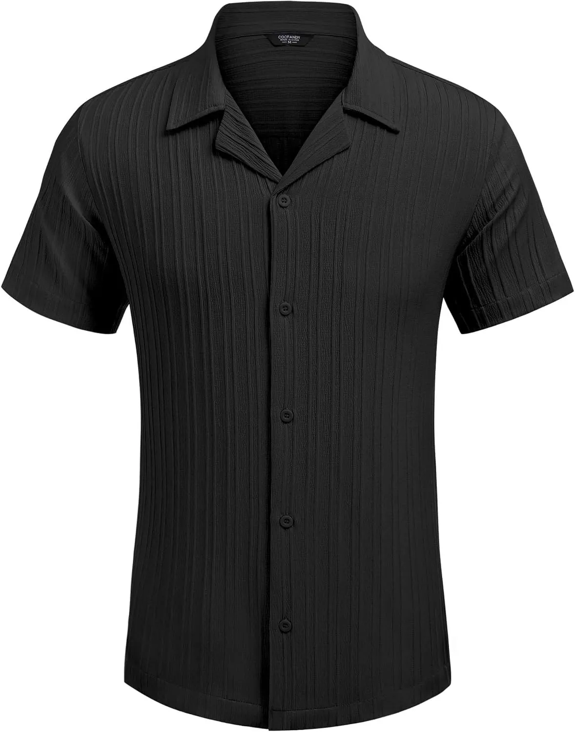 COOFANDY Men's Casual Shirts Short Sleeve Button Down Shirts Fashion Textured Summer Beach Shirt