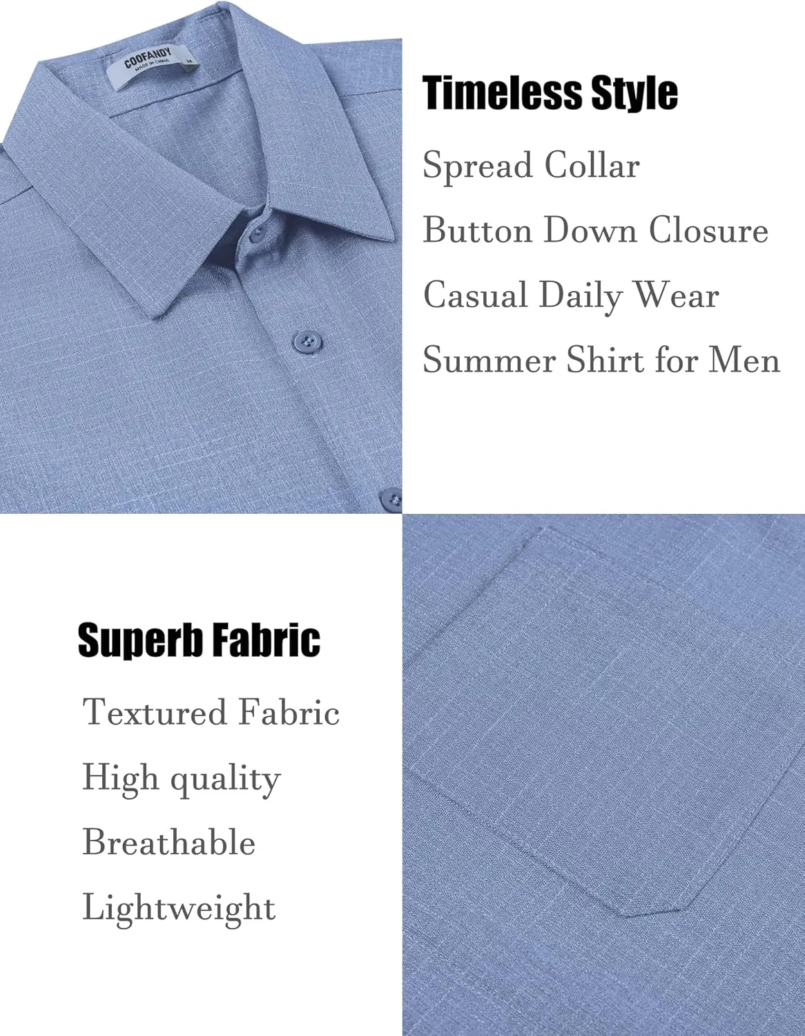 COOFANDY Men's Linen Shirts Short Sleeve Casual Shirts Summer Beach Button Down Shirts with Pocket