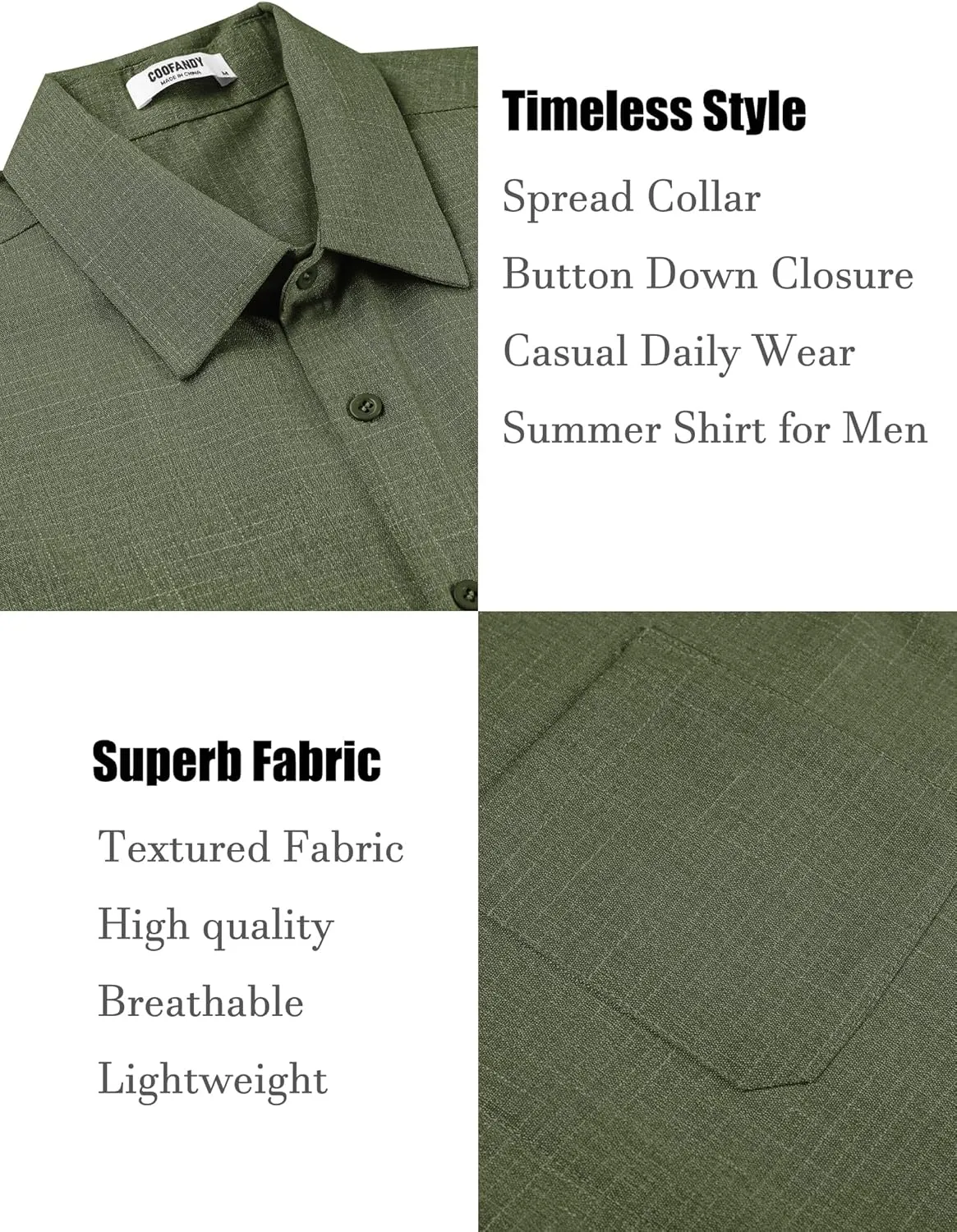 COOFANDY Men's Linen Shirts Short Sleeve Casual Shirts Summer Beach Button Down Shirts with Pocket