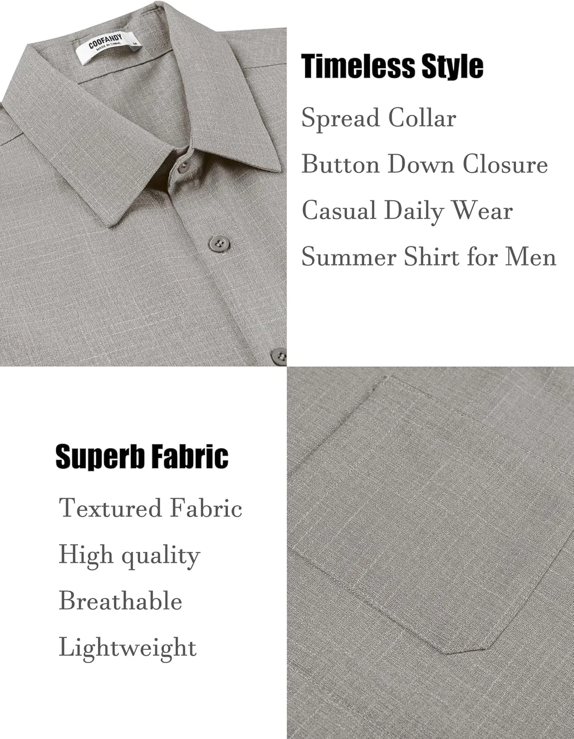 COOFANDY Men's Linen Shirts Short Sleeve Casual Shirts Summer Beach Button Down Shirts with Pocket