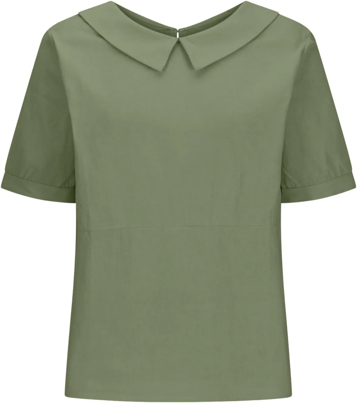 Cotton Linen Shirts for Women 2025 Summer Short Sleeve Casual Collared Work Blouse Tunic TOS