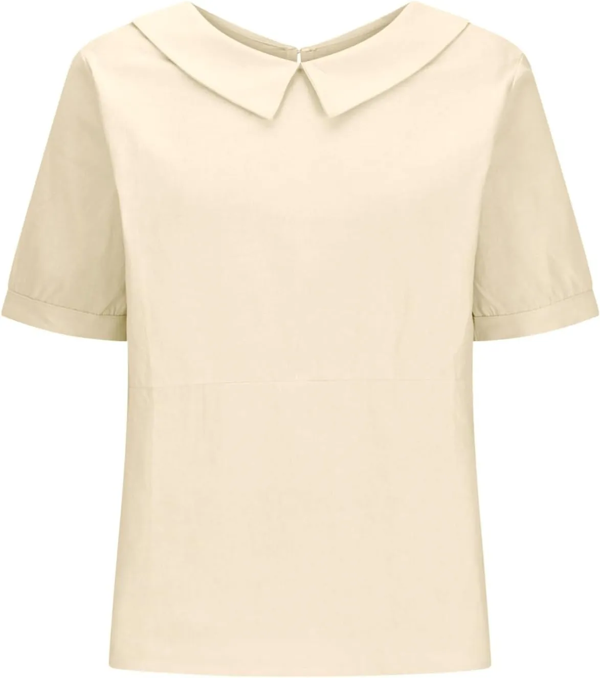 Cotton Linen Shirts for Women 2025 Summer Short Sleeve Casual Collared Work Blouse Tunic TOS