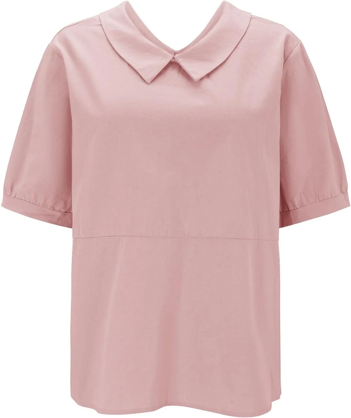 Cotton Linen Shirts for Women 2025 Summer Short Sleeve Casual Collared Work Blouse Tunic TOS