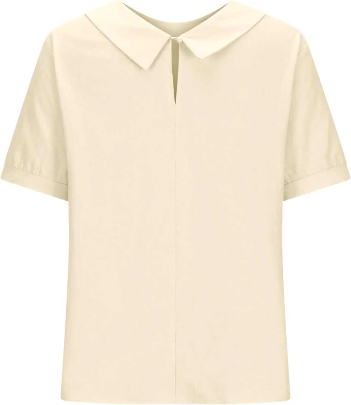 Cotton Linen Shirts for Women 2025 Summer Short Sleeve Casual Collared Work Blouse Tunic TOS