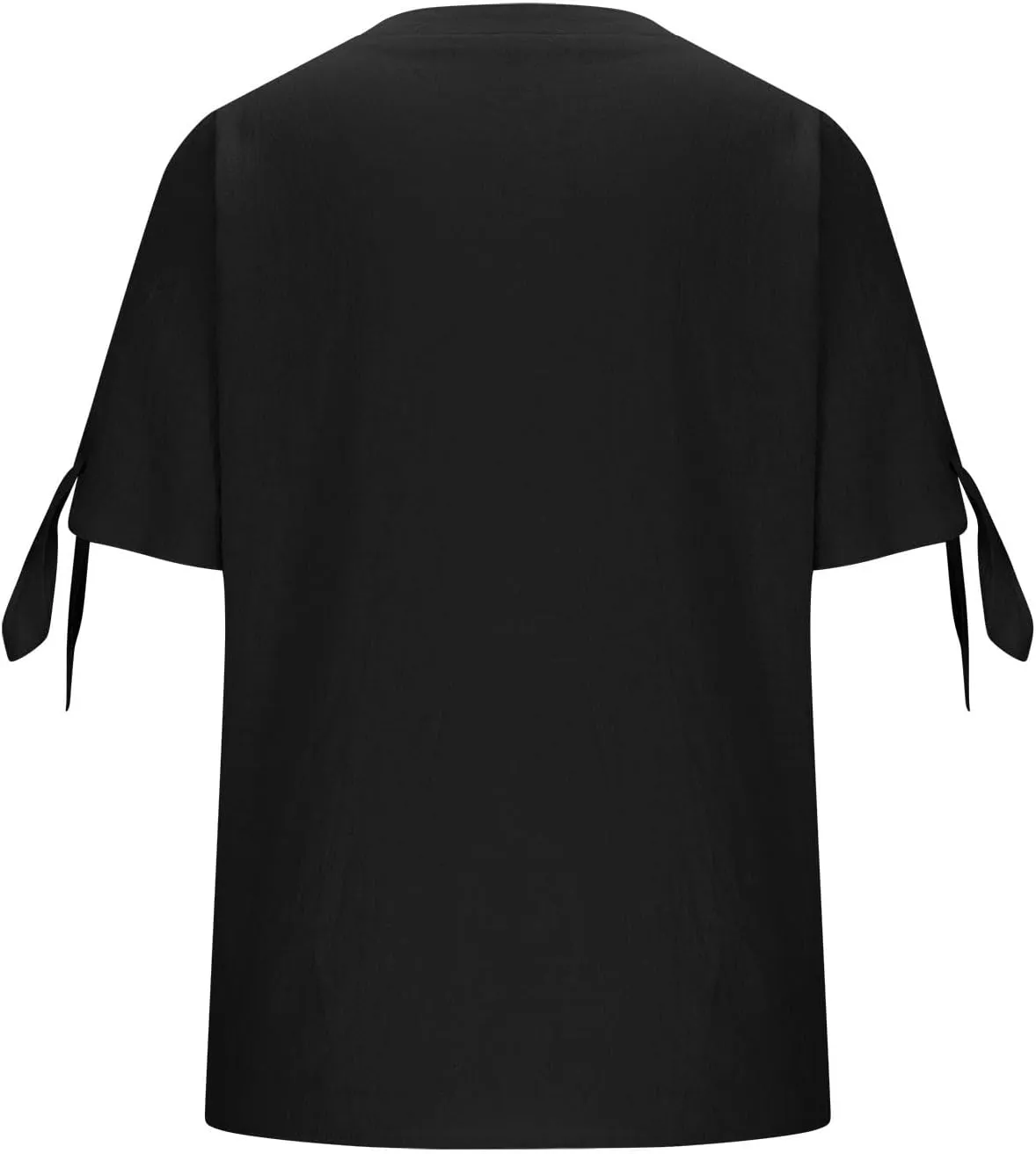 Cotton Linen Shirts for Women Cold Shoulder Knot Short Sleeve V Neck Tops Button Trendy Business Work Blouses