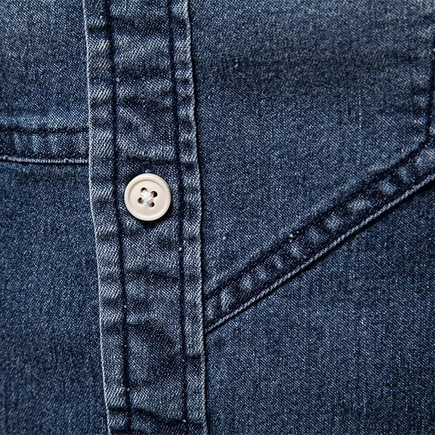 Denim Shirt Men Cotton Short Sleeve Button Down Slim Fit Cowboy Shirts Big and Tall Summer Beach Vacation Cruise Pocket Shirt