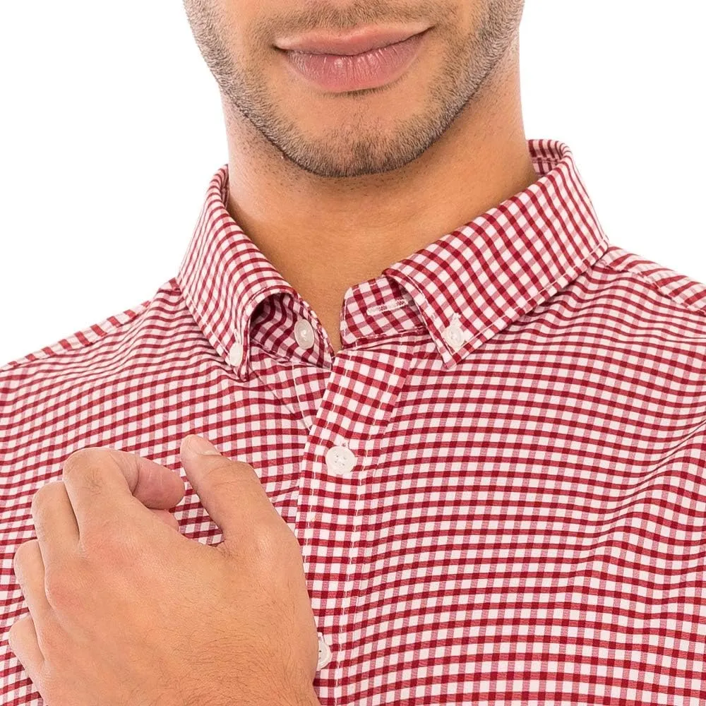 Dry Fit Button Down Shirts for Men - Performance Slim Fit Casual Shirts - Plaid