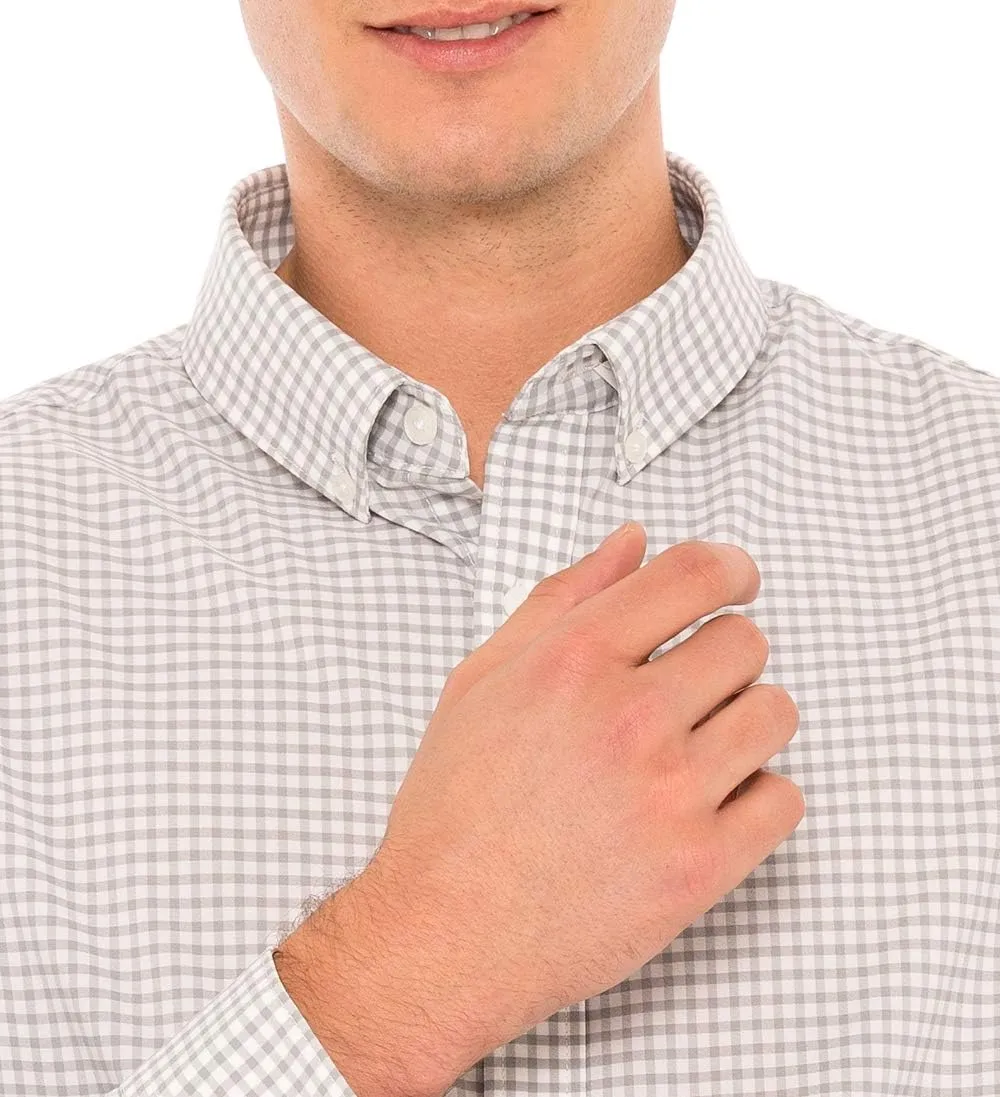 Dry Fit Button Down Shirts for Men - Performance Slim Fit Casual Shirts - Plaid