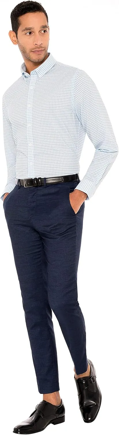 Dry Fit Button Down Shirts for Men - Performance Slim Fit Casual Shirts - Plaid