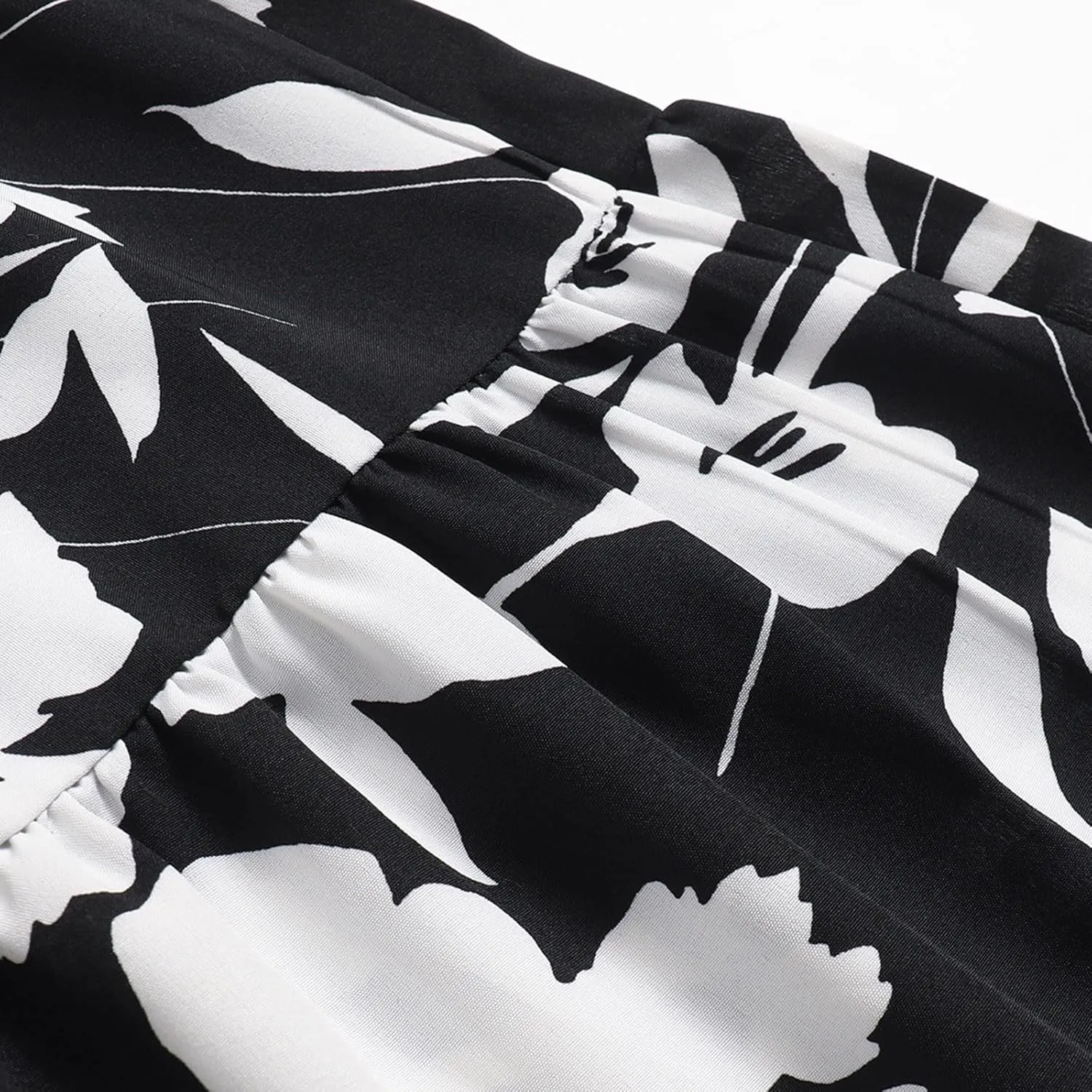 Floral Maxi Skirt for Women Casual Elegant Drawstring Waist Church A Line Skirts Flowy Long Wedding Guest Skorts