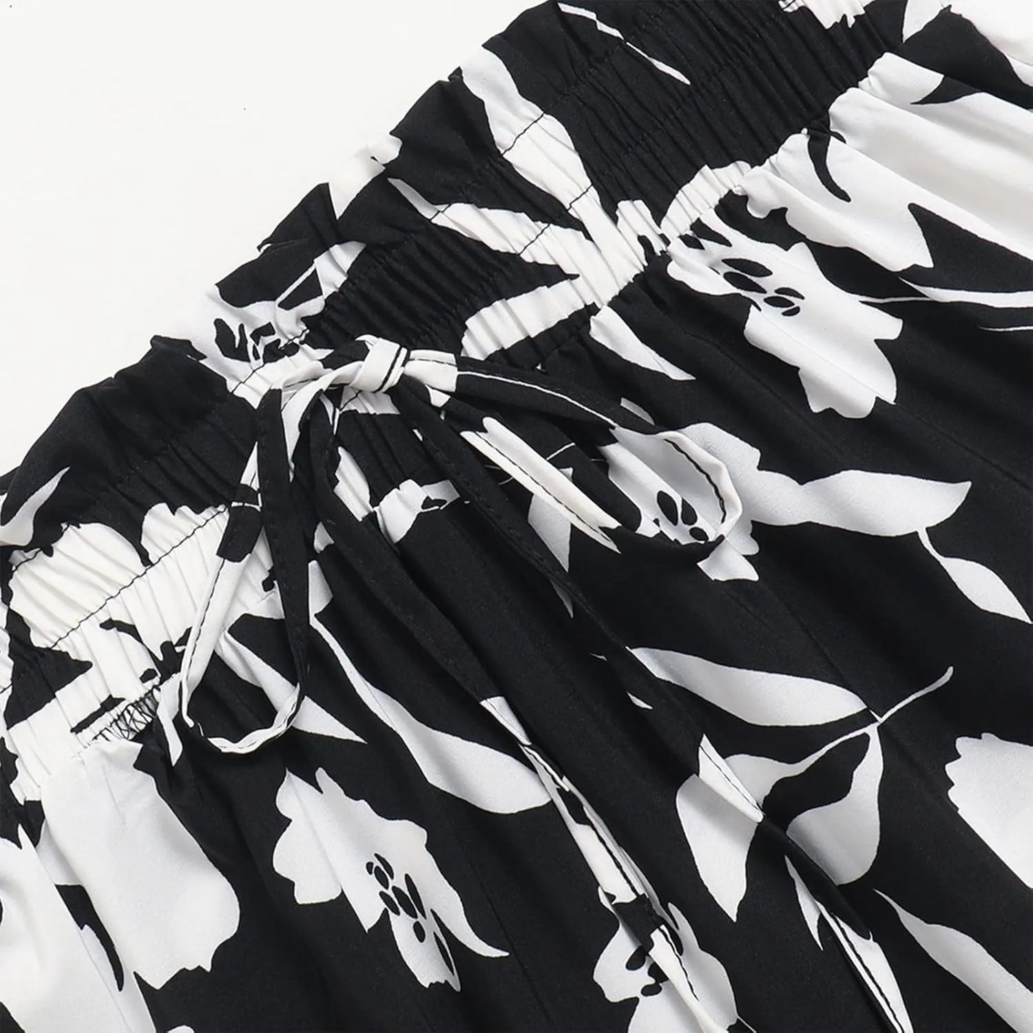 Floral Maxi Skirt for Women Casual Elegant Drawstring Waist Church A Line Skirts Flowy Long Wedding Guest Skorts