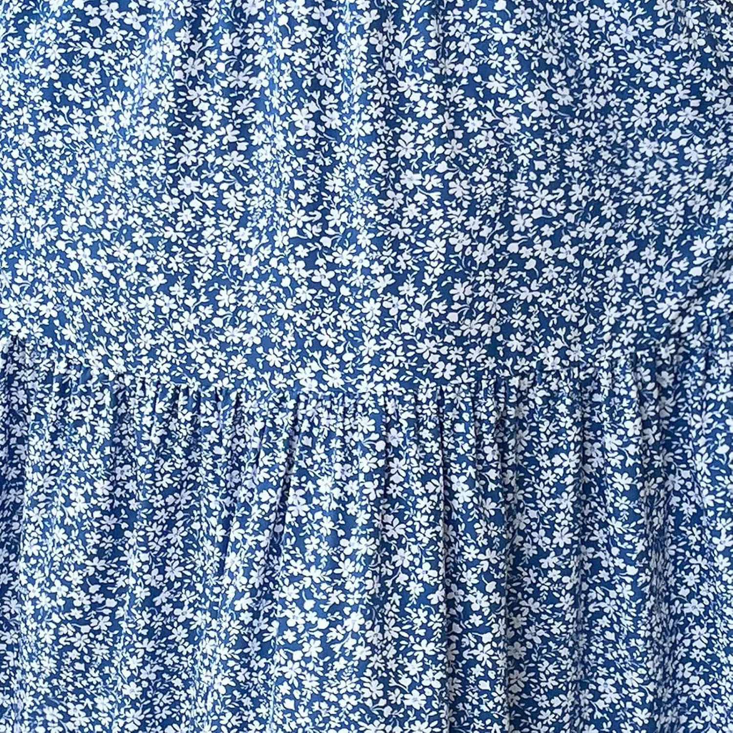 Floral Maxi Skirts for Women Casual Summer Elastic High Waisted Skirts Tiered Flowy A Line Long Skirt with Pockets