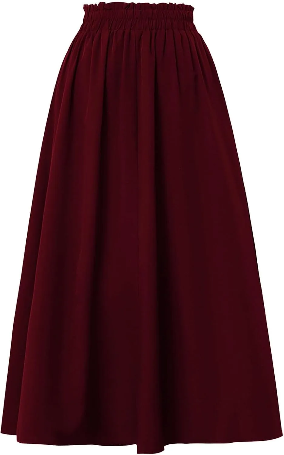 Flowy Skirts with Pockets for Women Long Midi Length Casual Skirt for Beach Party Holiday Drawstring Maxi Summer Skorts