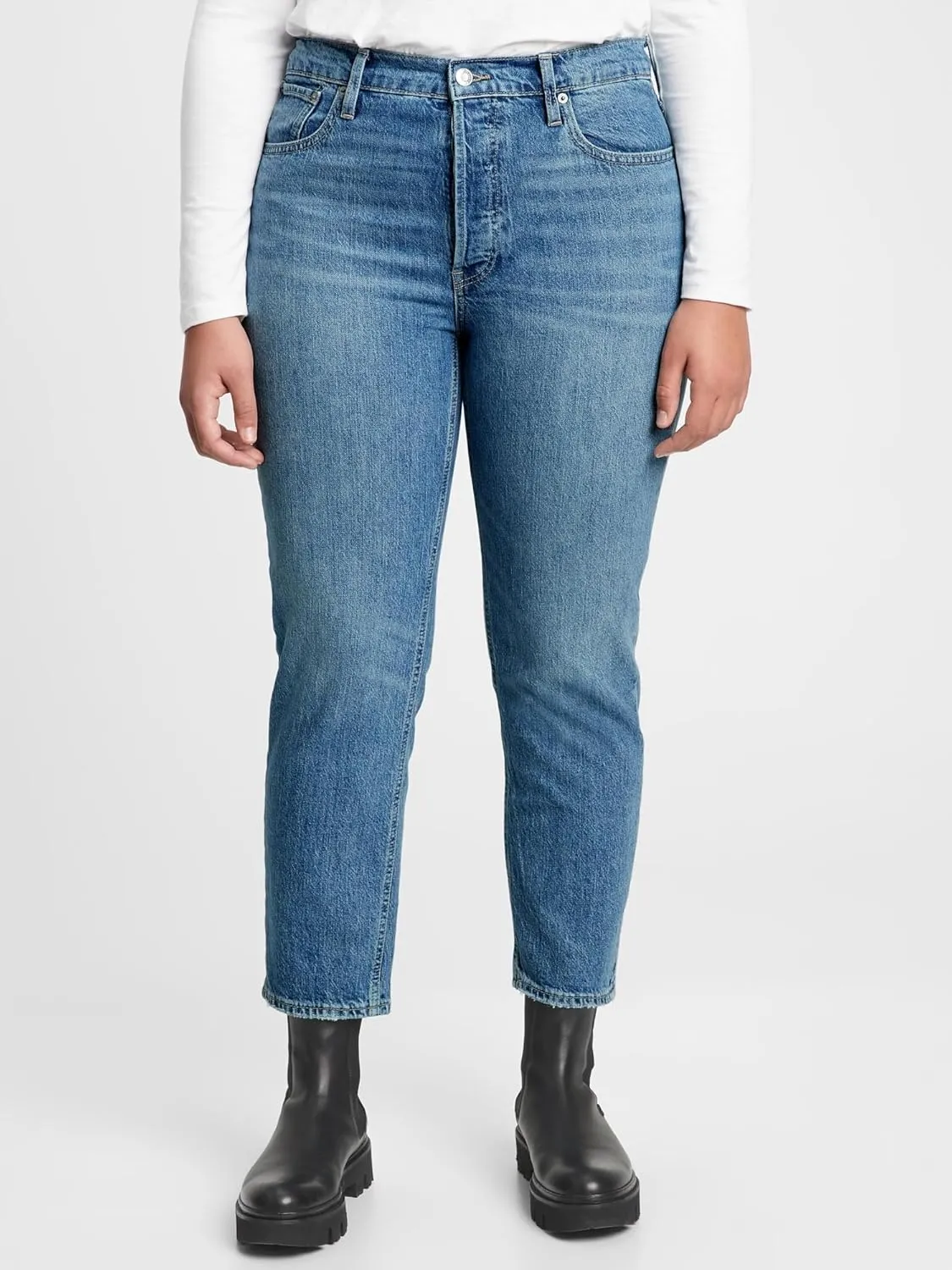 GAP Women's Tall Size High Rise Cheeky Straight Jeans