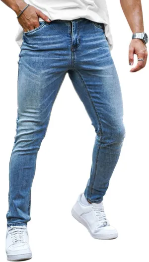 Heyfanee Mens Slim Fit Jeans Skinny Stretchy Denim Pants for Men