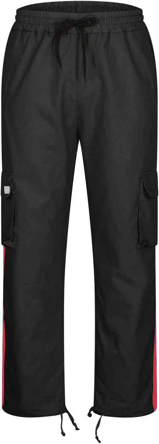 Hiking Pants for Men Stylish Splice Cargo Pants Multi-Pocket Straight Leg Cargo Trousers Relax Fit Workout Track Pant