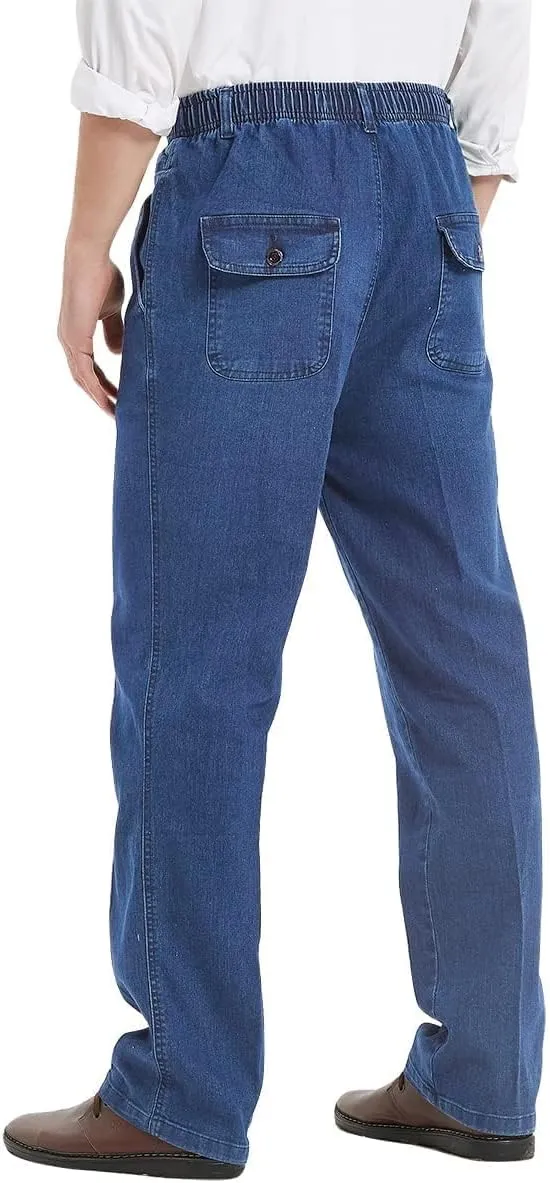 IDEALSANXUN Men’s Elastic Waist Jeans
