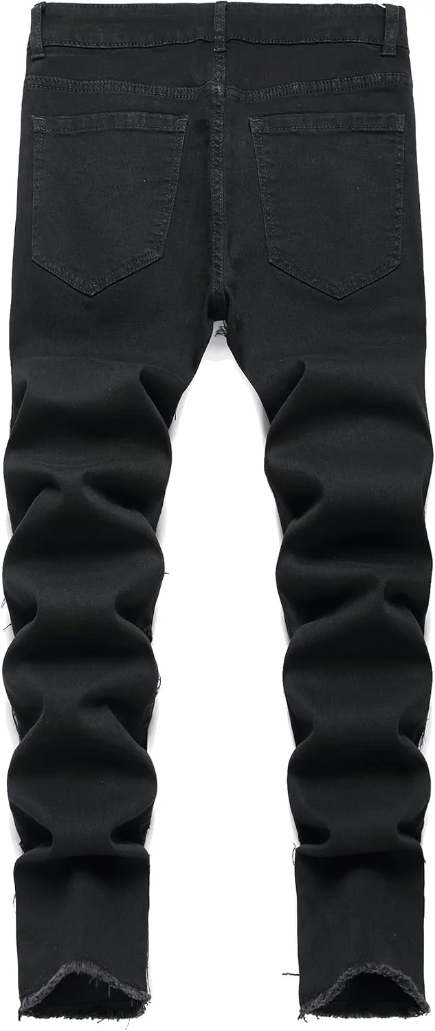 JUNBAOSS Men's Slim Fit Jeans Stretch Ripped Skinny Jeans for Men, Fashion Straight Leg Comfort Flex Waist Casual Pants
