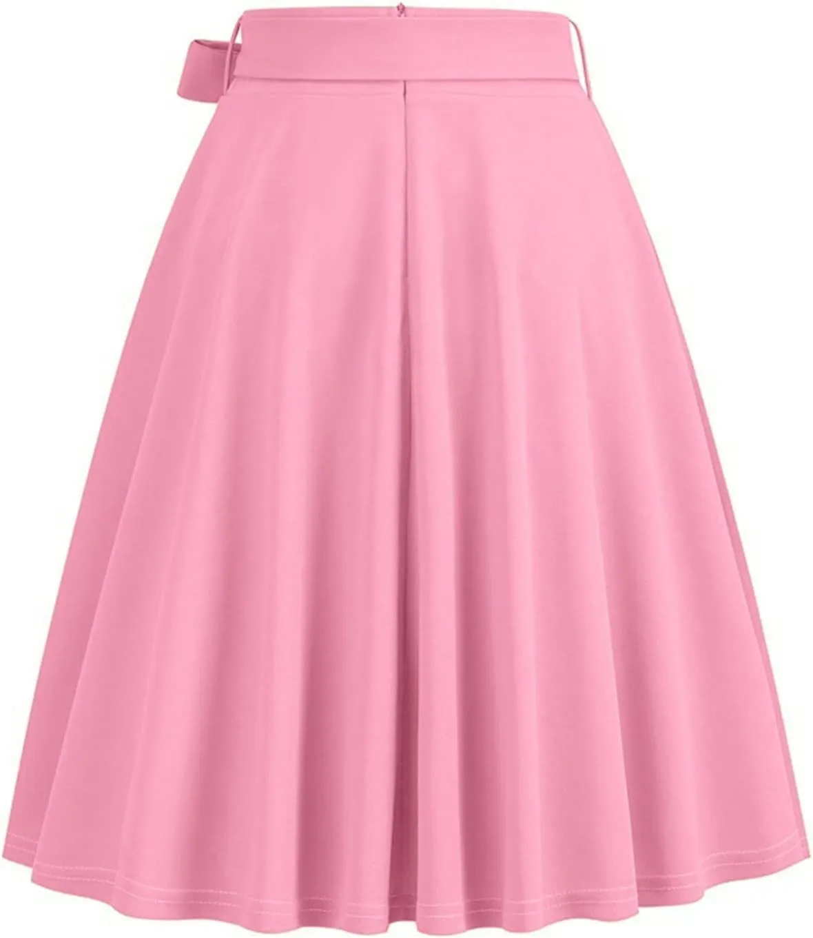 Knee Length Skirts for Women Dressy Casual Comfy Summer Pleated a Line Skirts High Waisted Swing Skater Skirt