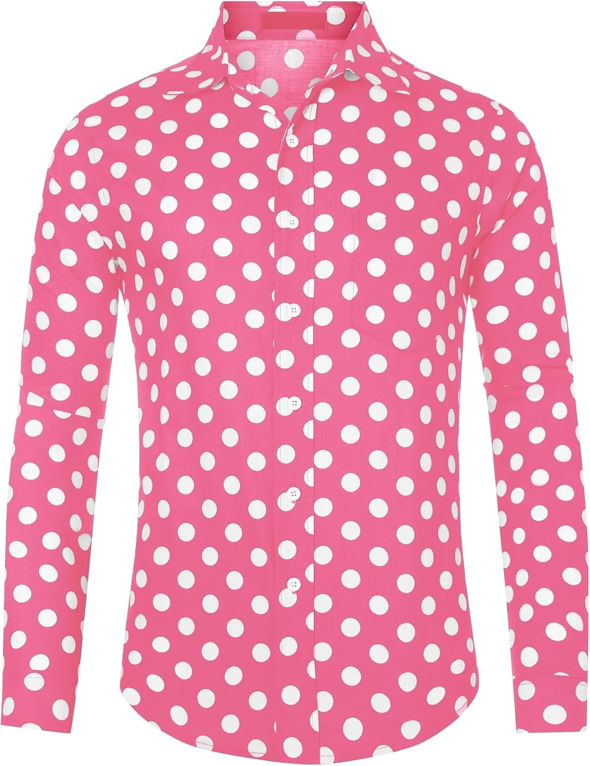 Lars Amadeus Polka Dots Dress Shirt for Men's Button Down Long Sleeve Casual Business Shirts