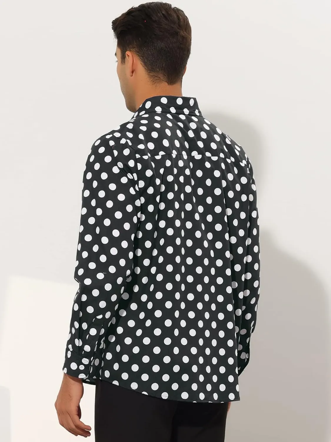 Lars Amadeus Polka Dots Dress Shirt for Men's Button Down Long Sleeve Casual Business Shirts